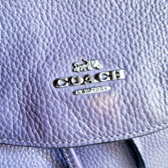 Coach Lilac Purple Pebbled Leather Backpack - Picture 4 of 9